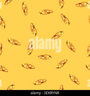 seamless pattern molten lava puddle cartoon vector Stock Vector