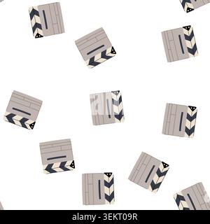 pattern board clapperboard cartoon vector Stock Vector