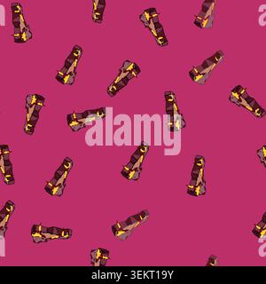 seamless pattern Lava rock platform creating dangerous underground environment Stock Vector