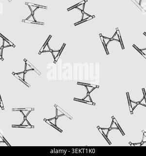 seamless pattern work laptop stand cartoon vector Stock Vector