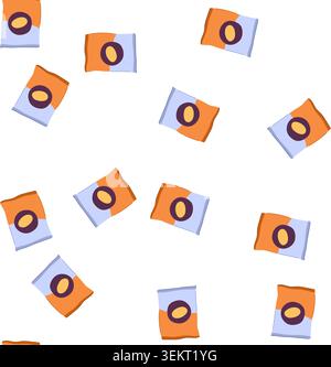 pattern box snack pack cartoon vector Stock Vector