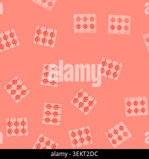 seamless pattern plastic ice cube tray color icon vector Stock Vector