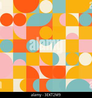 Geometric Arc Tiles vector background with high-impact decorative layout for microstock and commercial design projects. Stock Vector