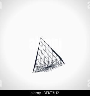 Decorative wire pyramid illustration for social media posts, creative layouts, and modern visual branding. Stock Vector