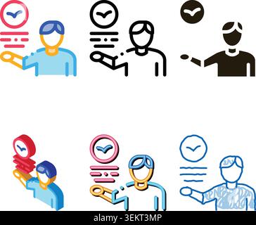 human talking about bird icon thin line vector stylized Stock Vector