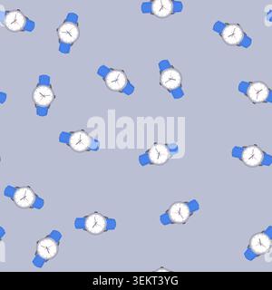 seamless pattern smart watch wrist cartoon vector Stock Vector