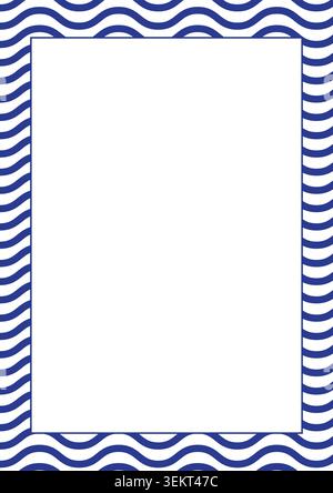 Decorative wave pattern border frame vector illustration with modern styling Stock Vector