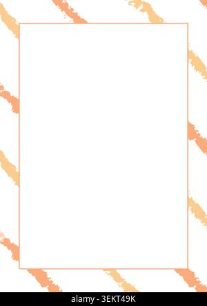 Creative rectangle border frame vector illustration with brushstroke patterns Stock Vector