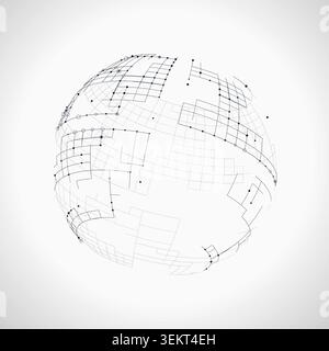 Tech Globe vector background with crisp scalable linework for microstock and commercial design projects. Stock Vector