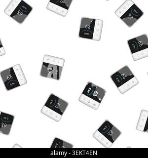 pattern electronic smart thermostat cartoon vector Stock Vector