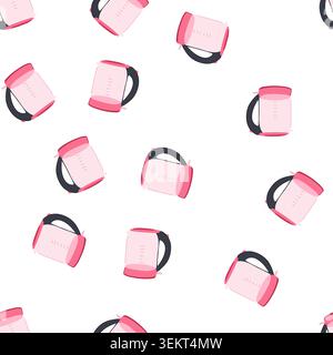 pattern appliance kettle electric cartoon vector Stock Vector