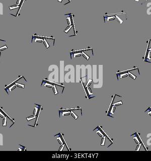 seamless pattern bariatric hospital bed cartoon vector Stock Vector