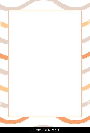 Elegant rectangle border frame vector illustration with flowing curved lines Stock Vector