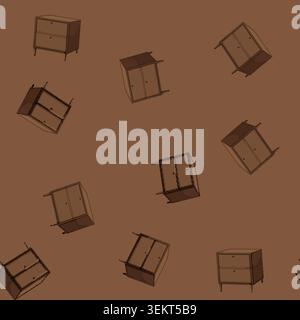 seamless pattern business file cabinet cartoon vector Stock Vector