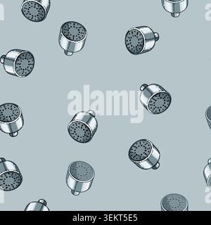seamless pattern wash shower head cartoon vector Stock Vector