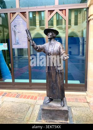 Statue of Margaret Bondfield Britain's first female Cabinet minister standing proudly at the Northampton Town Guildhall social reform womens rights Stock Photo