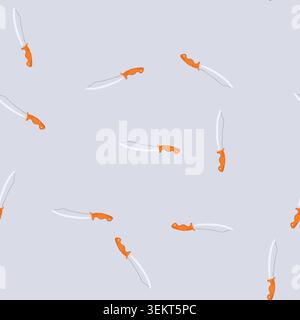 seamless pattern machete knife tool for outdoor adventure survival Stock Vector