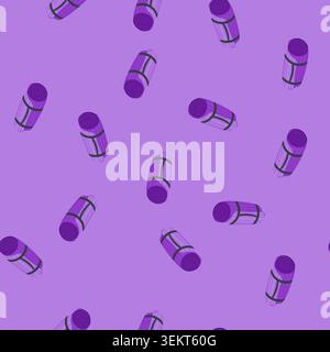 seamless pattern healthy fitness mat cartoon vector Stock Vector