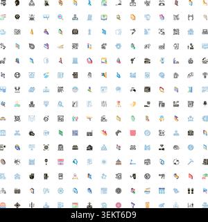 Business, web, and mobile app interface icons set Stock Vector