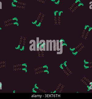 seamless pattern spooky witch legs cartoon vector Stock Vector