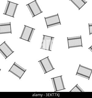 pattern railing park fence cartoon vector Stock Vector