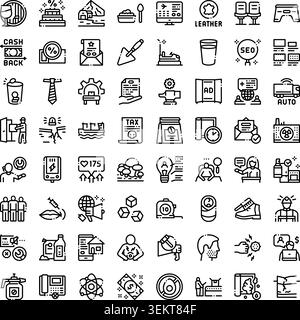 Miscellaneous outline icons set for web design Stock Vector