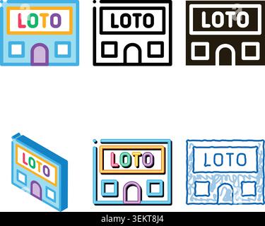 lotto house icon vector styleset outline Stock Vector