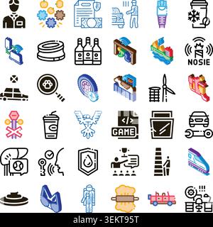 Diverse business and service icon collection depicting various concepts Stock Vector