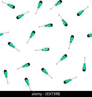 pattern metal screwdriver tool cartoon vector Stock Vector