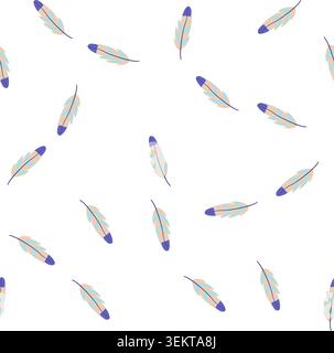 pattern blue feather exotic bird cartoon vector Stock Vector