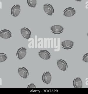 seamless pattern faucet metal sink cartoon vector Stock Vector