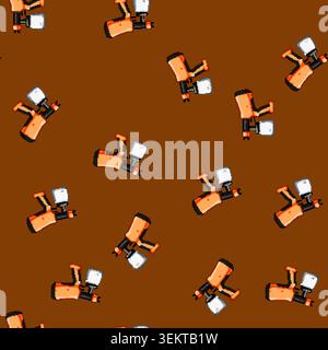 seamless pattern body paint sprayer cartoon vector Stock Vector