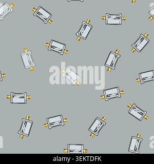 seamless pattern natural water gas meter cartoon vector Stock Vector