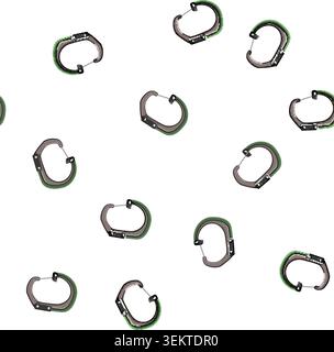 pattern security carabiner clip cartoon vector Stock Vector