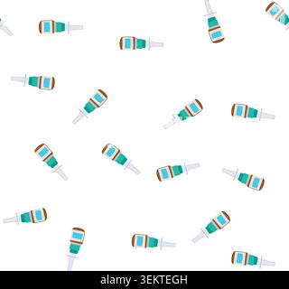 pattern decongestant nasal spray bottle cartoon vector Stock Vector