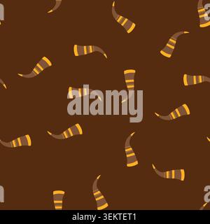 seamless pattern scandinavia viking horn cartoon vector Stock Vector