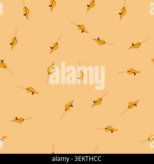 seamless pattern burning wooden matchstick with bright orange flame Stock Vector