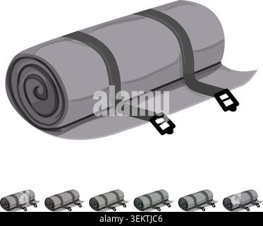 roll camp mat cartoon vector graphic Stock Vector