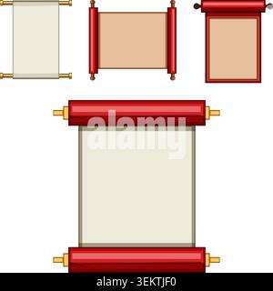 Old traditional paper scrolls for document and message Stock Vector