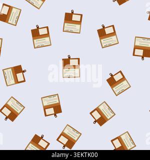seamless pattern check checkbook cartoon vector Stock Vector