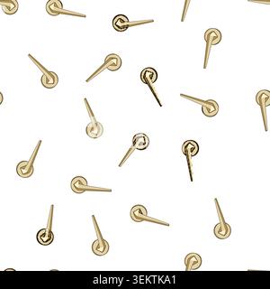 pattern Modern golden door handle with sharp design Stock Vector