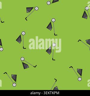 seamless pattern mow lawn mower cartoon vector Stock Vector