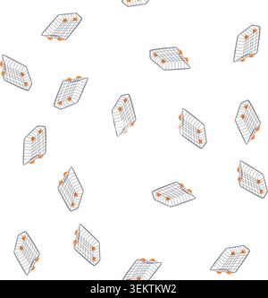 pattern office desk tray cartoon vector Stock Vector