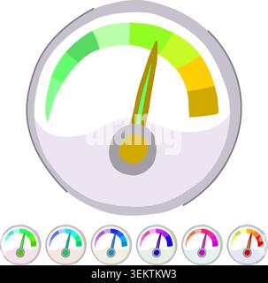 gauge speedometer vector cartoon graphic Stock Vector