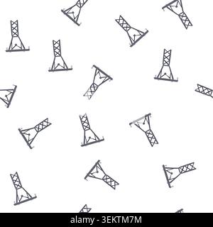 pattern line electric pylon cartoon vector Stock Vector
