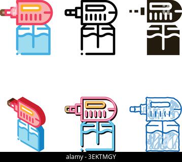 electric mosquito icon vector types outline Stock Vector