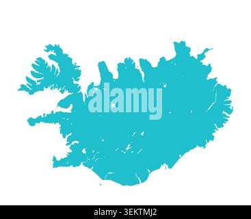 Map of Iceland, sign silhouette. World Map Globe. Vector Illustration isolated on transparent background. Europe continent Stock Vector