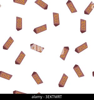pattern snooze travel alarm clock cartoon vector Stock Vector