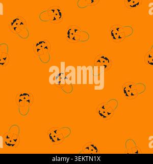 seamless pattern candy halloween bucket cartoon vector Stock Vector