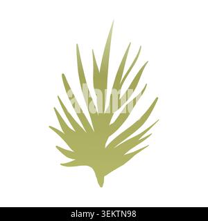 Hand drawn color leaf. Cute isolated element. Modern floral compositions. Tropic green branches. Vector stock illustration. Clip art for stationery Stock Vector